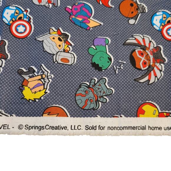 Marvel Team Impact Fabric 1 Yd x 44" Avengers Superhero Cotton Springs Blue - Picture 9 of 16